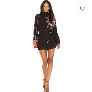 Free People | Black Floral Gemma Tunic Mini Dress